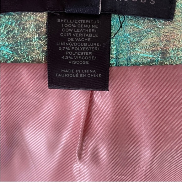 Marc by Marc Jacobs womens size 0 genuine leather mini skirt metallic watermelon - Picture 8 of 9